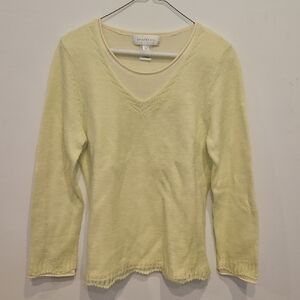 Susan Bristol Light Yellow V-Neck Sweater